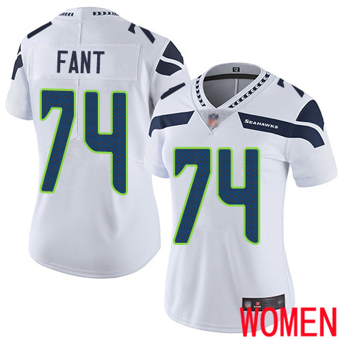 Seattle Seahawks Limited White Women George Fant Road Jersey NFL Football #74 Vapor Untouchable
